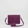 Cross Body Bags-Fable England Floral Engravings Plum Foldover Purse