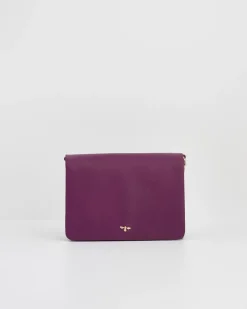 Cross Body Bags-Fable England Floral Engravings Plum Foldover Purse