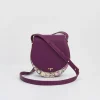 Cross Body Bags-Fable England Floral Engravings Plum Saddle Purse