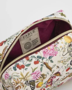 Toiletry Bags|Pouches-Fable England Floral Engravings PU Cosmetics Pouch