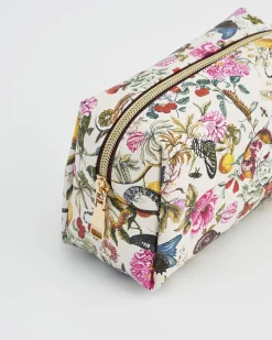 Toiletry Bags|Pouches-Fable England Floral Engravings PU Cosmetics Pouch