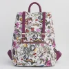 Backpacks-Fable England Floral Engravings Small Plum Backpack