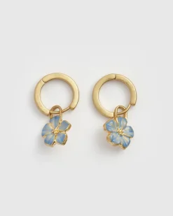 Earrings-Fable England Flower Huggie Earrings