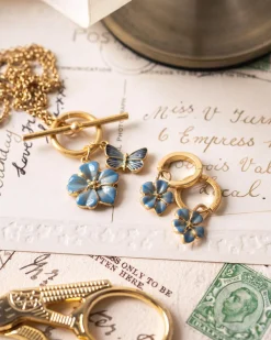 Earrings-Fable England Flower Huggie Earrings