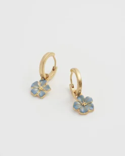 Earrings-Fable England Flower Huggie Earrings