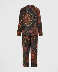 Pajamas-Fable England Folksy Fox Pajamas Black