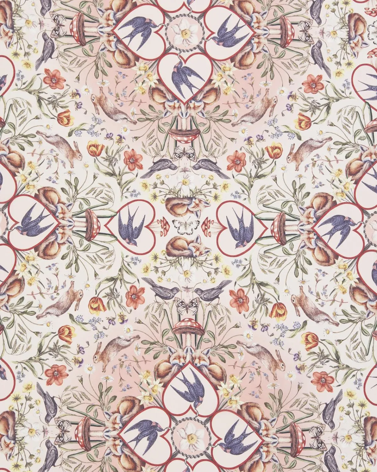 Lightweight Scarves-Fable England Folksy Fox Silky Scarf