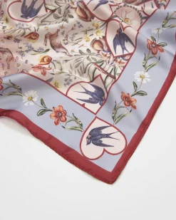 Lightweight Scarves-Fable England Folksy Fox Silky Scarf