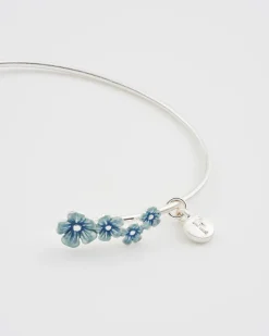 Silver Jewelry|Bracelets & Bangles-Fable England Forget Me Not Silver Bangle