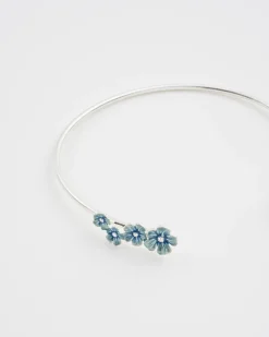 Silver Jewelry|Bracelets & Bangles-Fable England Forget Me Not Silver Bangle