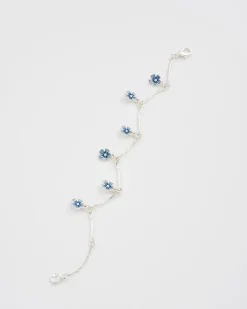 Silver Jewelry|Bracelets & Bangles-Fable England Forget Me Not Silver Bracelet