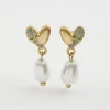 Earrings-Fable England Forget-Me-Not Heart & Pearl Earrings