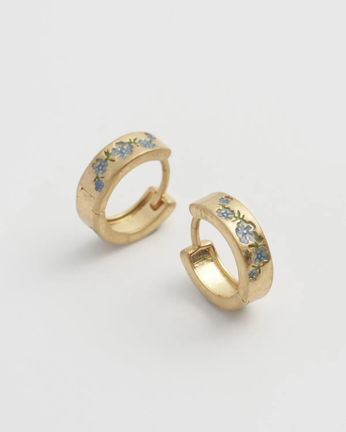 Earrings-Fable England Forget-Me-Not Mini Hoop Earrings