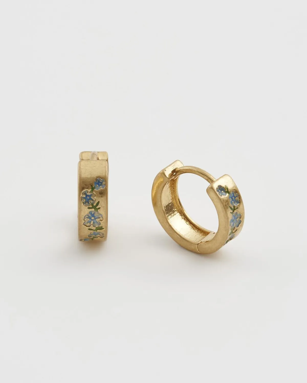 Earrings-Fable England Forget-Me-Not Mini Hoop Earrings