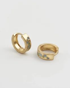Earrings-Fable England Forget-Me-Not Mini Hoop Earrings