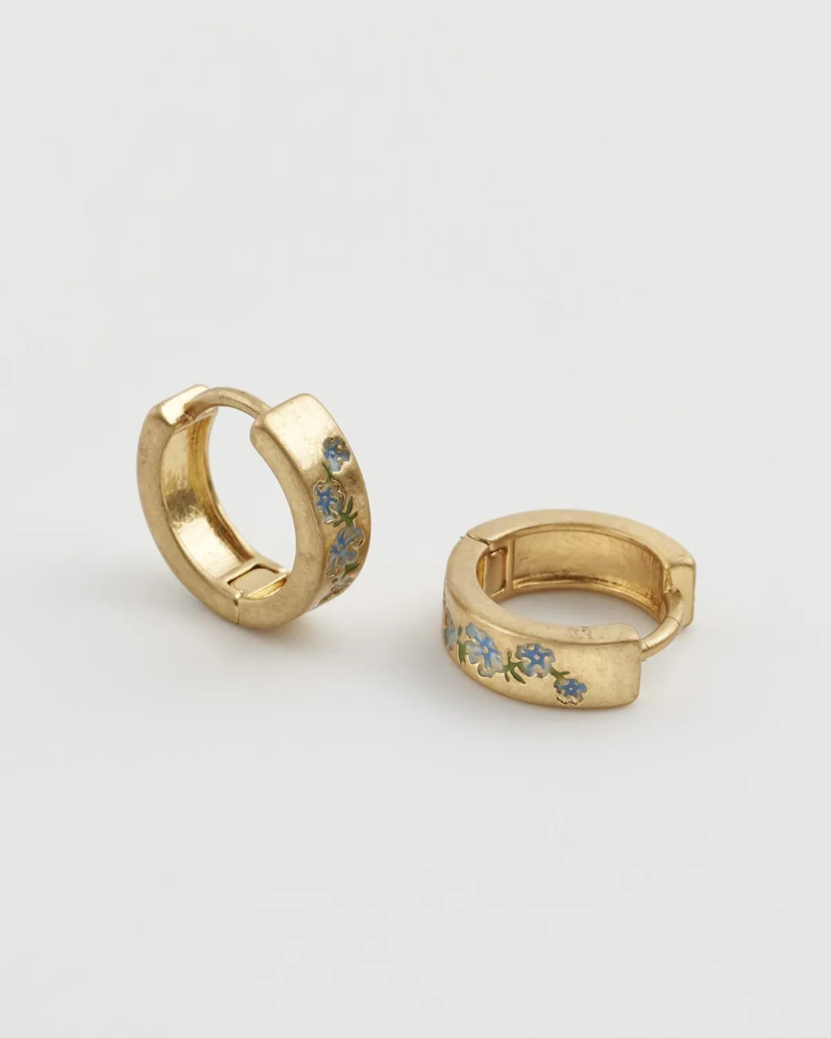 Earrings-Fable England Forget-Me-Not Mini Hoop Earrings