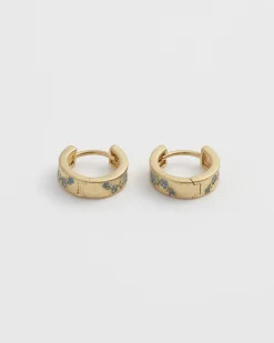 Earrings-Fable England Forget-Me-Not Mini Hoop Earrings