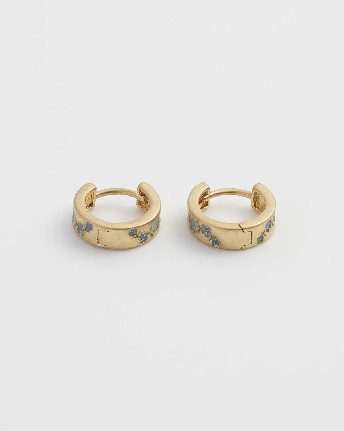Earrings-Fable England Forget-Me-Not Mini Hoop Earrings