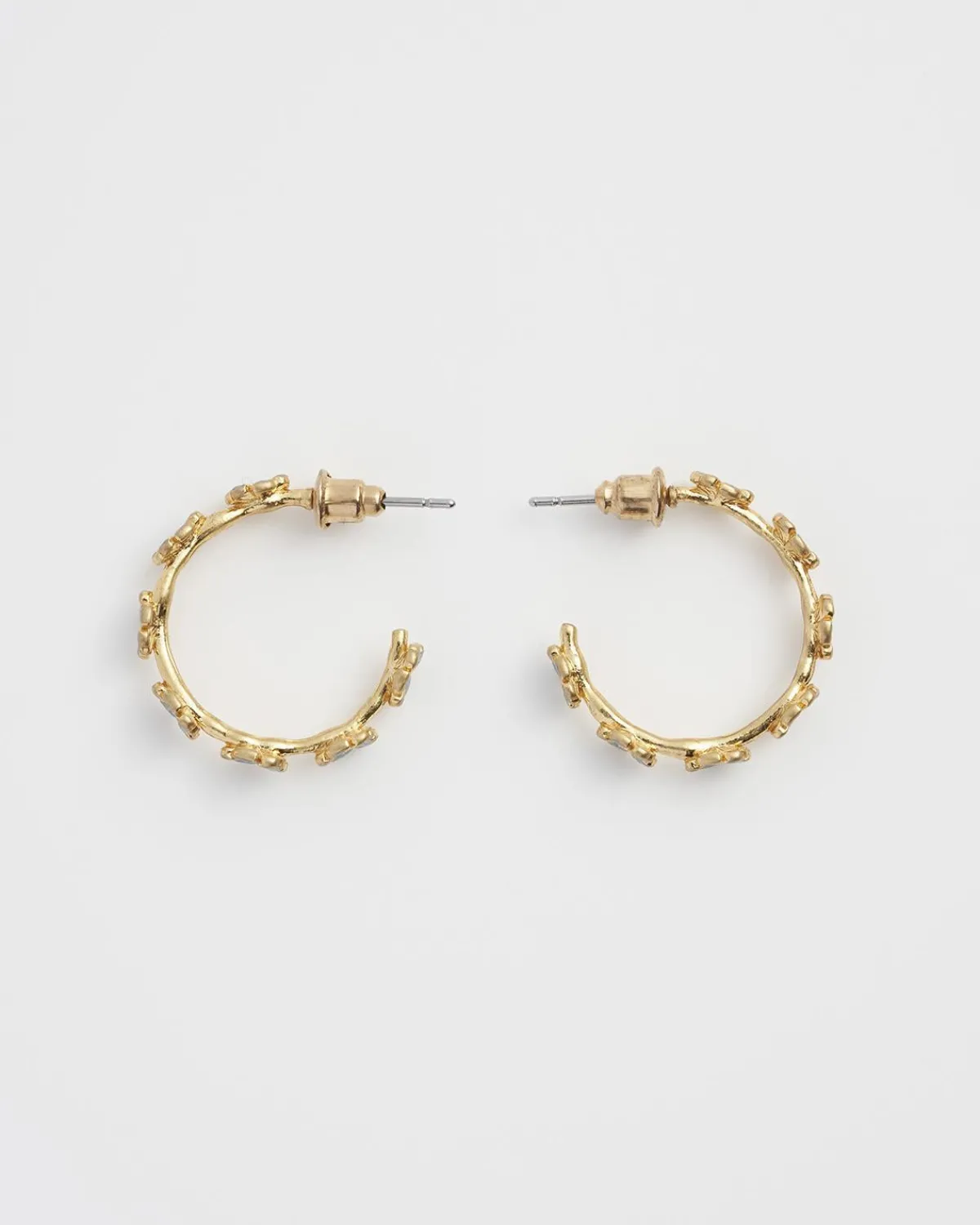 Earrings-Fable England Forget-Me-Not Stud Hoop Earrings
