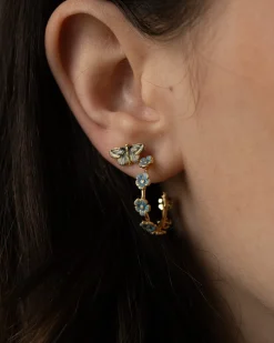 Earrings-Fable England Forget-Me-Not Stud Hoop Earrings