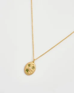 Necklaces-Fable England Four Leaf Clover & Pearl Necklace