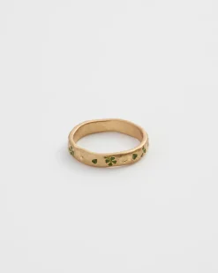Rings-Fable England Four Leaf Clover & Pearl Ring