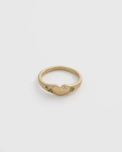 Rings-Fable England Four Leaf Clover & Pearl Signet Ring