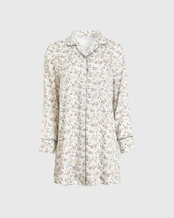 Pajamas-Fable England Fruity Floral Cream Night Shirt