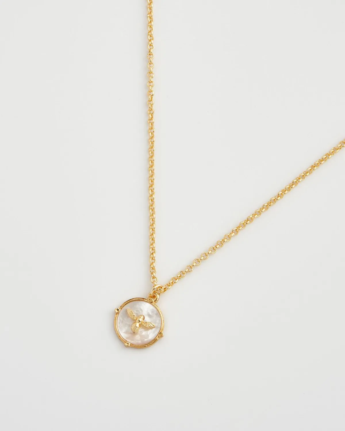 Necklaces-Fable England Honey Bee & Pearl Pendant