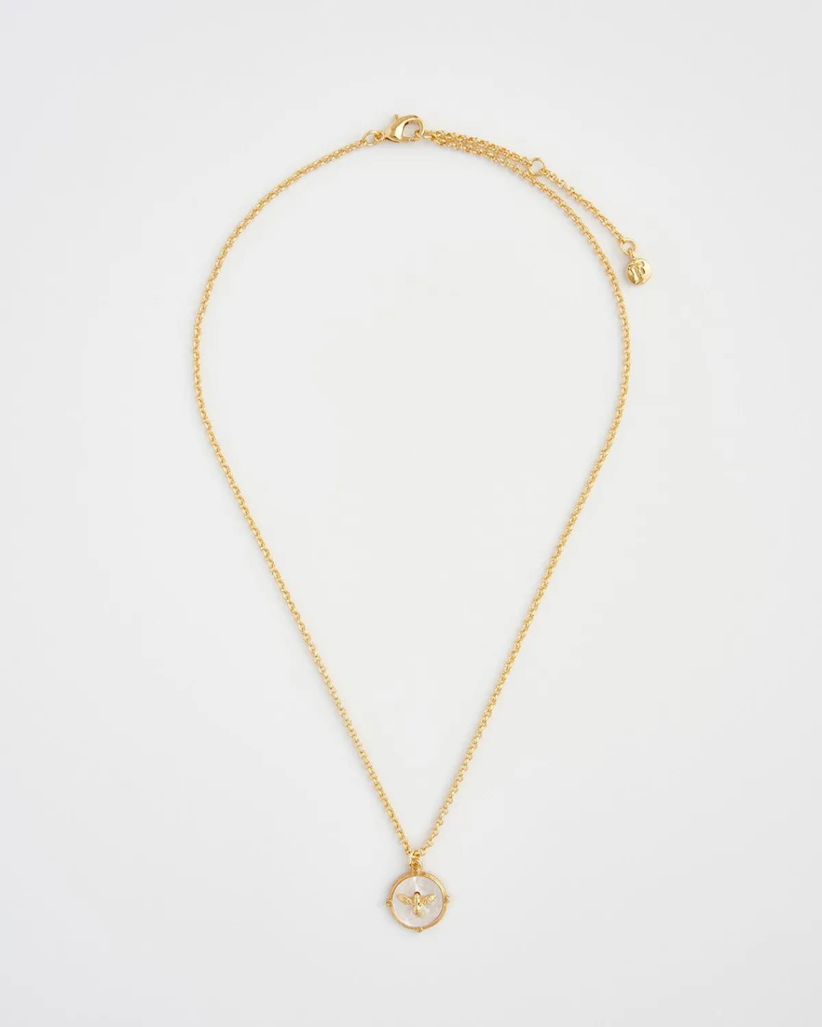 Necklaces-Fable England Honey Bee & Pearl Pendant