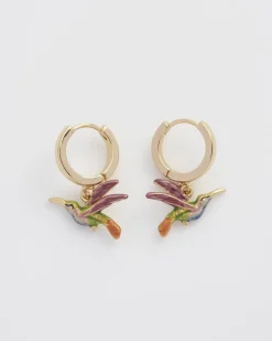 Earrings-Fable England Hummingbird Huggies