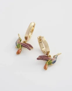Earrings-Fable England Hummingbird Huggies