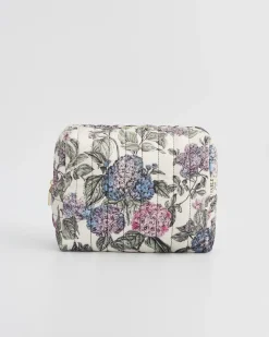 Pouches|Makeup Bags-Fable England Hydrangea Large Quilted Makeup Bag