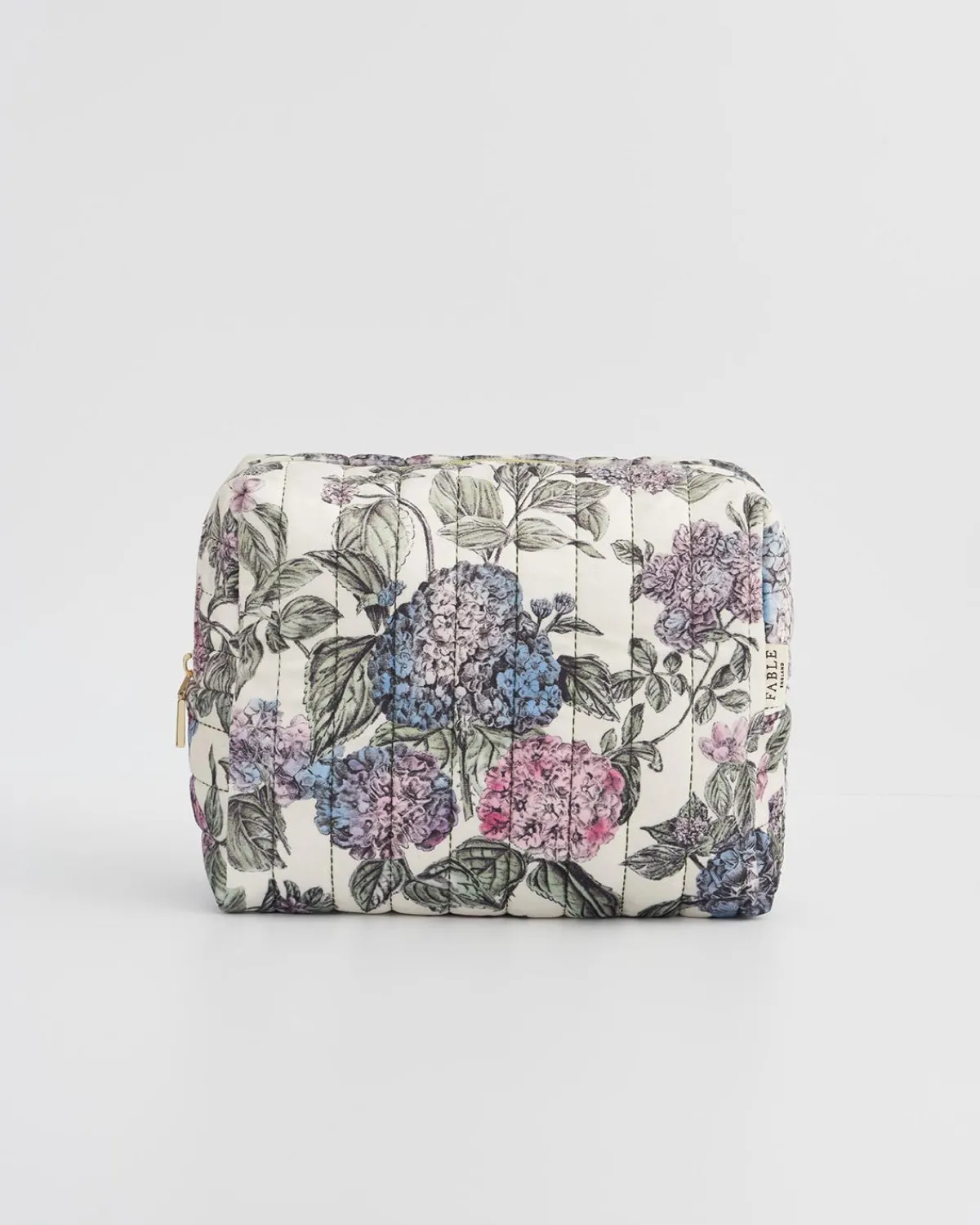 Pouches|Makeup Bags-Fable England Hydrangea Large Quilted Makeup Bag