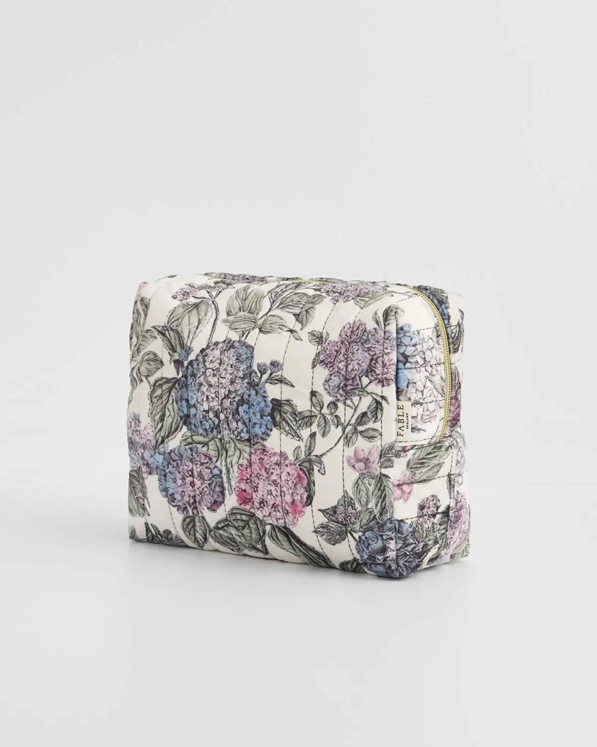 Pouches|Makeup Bags-Fable England Hydrangea Large Quilted Makeup Bag