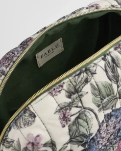 Pouches|Makeup Bags-Fable England Hydrangea Large Quilted Makeup Bag