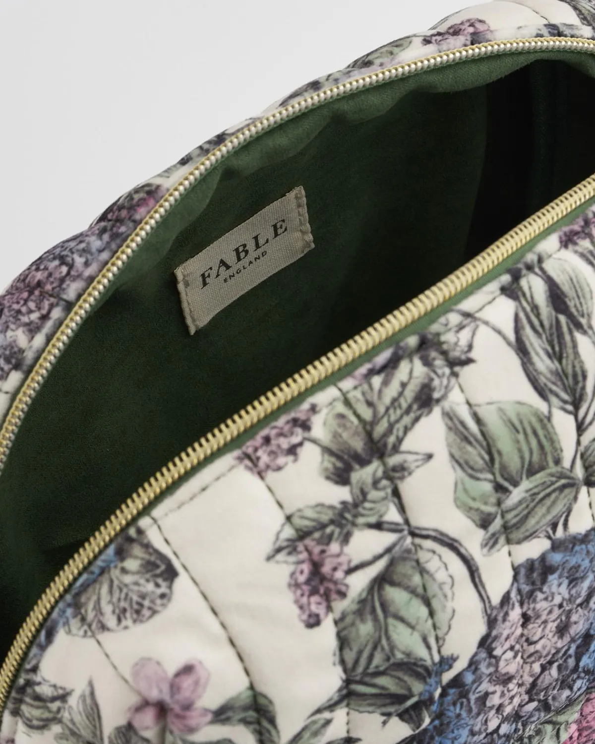Pouches|Makeup Bags-Fable England Hydrangea Large Quilted Makeup Bag