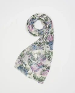 Lightweight Scarves-Fable England Hydrangea Light Weight Scarf