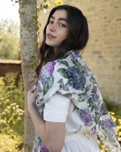 Lightweight Scarves-Fable England Hydrangea Light Weight Scarf