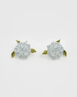 Silver Jewelry|Earrings-Fable England Hydrangea Silver Earrings