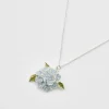 Silver Jewelry|Necklaces-Fable England Hydrangea Silver Necklace