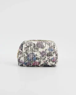 Makeup Bags-Fable England Hydrangea Small Quilted Makeup Bag