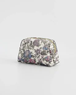 Makeup Bags-Fable England Hydrangea Small Quilted Makeup Bag