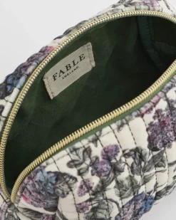 Makeup Bags-Fable England Hydrangea Small Quilted Makeup Bag