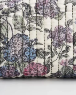 Makeup Bags-Fable England Hydrangea Small Quilted Makeup Bag