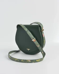 Cross Body Bags-Fable England Into the Woods Green Saddle Purse