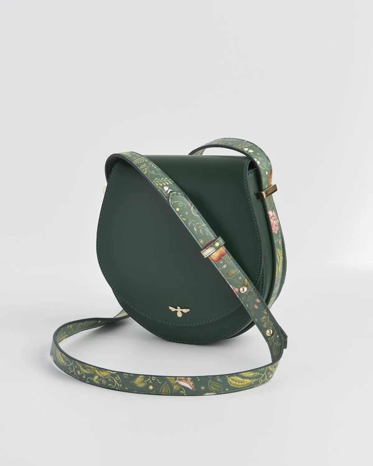 Cross Body Bags-Fable England Into the Woods Green Saddle Purse