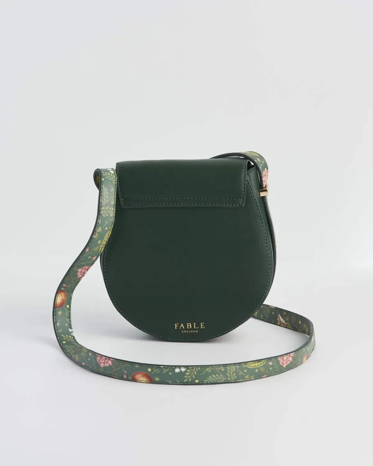 Cross Body Bags-Fable England Into the Woods Green Saddle Purse