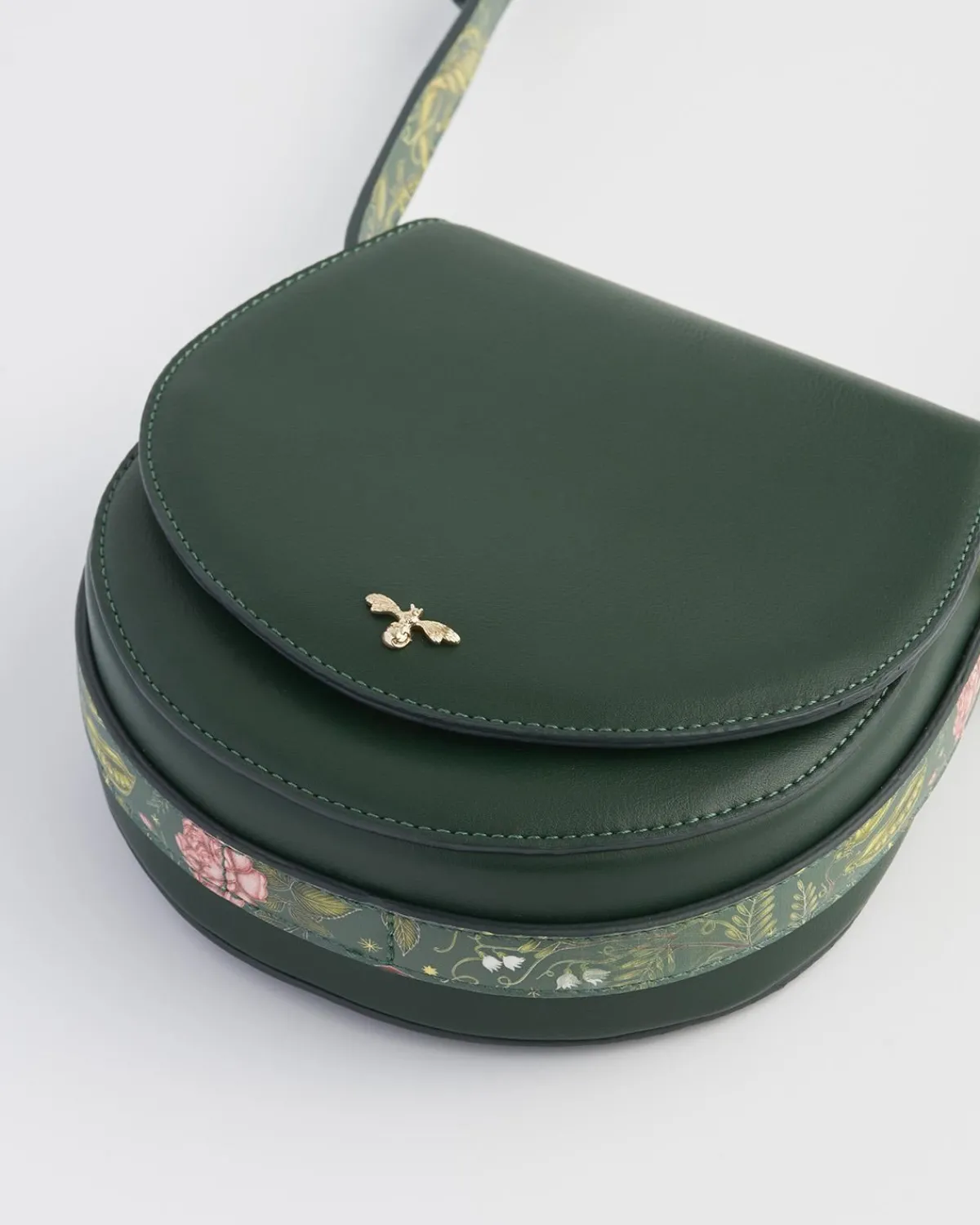 Cross Body Bags-Fable England Into the Woods Green Saddle Purse
