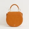 Cross Body Bags-Fable England Liberty Saddle bag Tan Vegan Leather